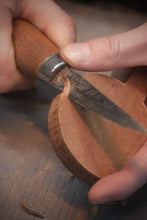 Load image into Gallery viewer, Morakniv Woodcarving Knife 106 with a laminated steel blade and an ergonomic wooden handle, ideal for detailed spoon carving and fine woodworking.