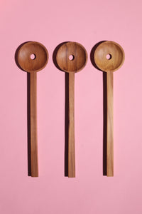 Round Salad Servers / Swamp Kauri