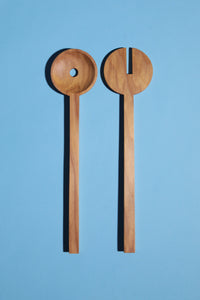 Round Salad Servers / Swamp Kauri