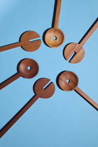 Round Salad Servers / Swamp Kauri
