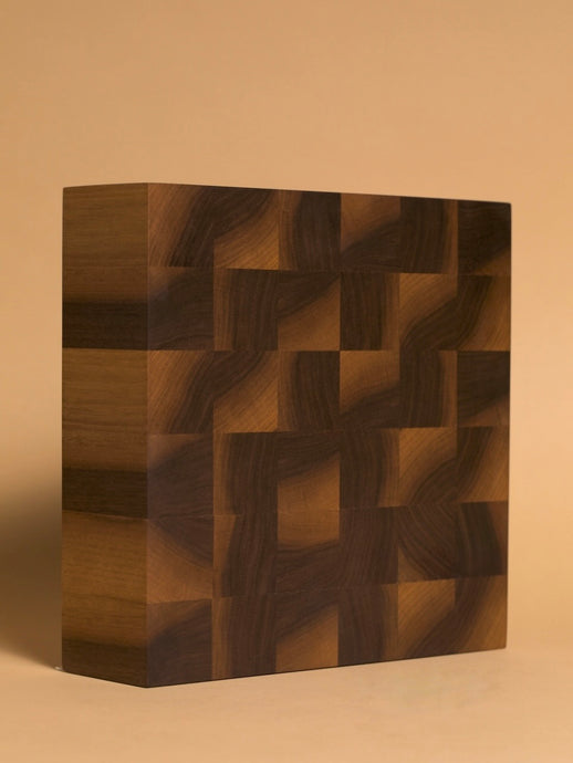 Large Square End Grain Chopping Board #4 / Walnut