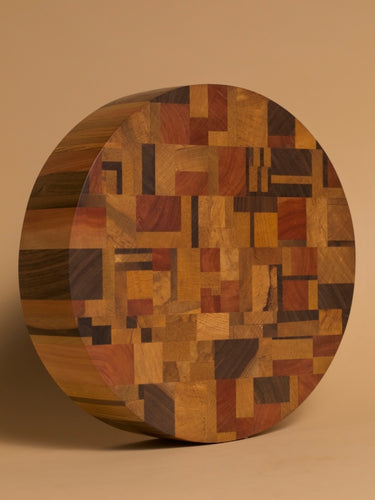 X-Large Round End Grain Chopping Board #1 / Multi