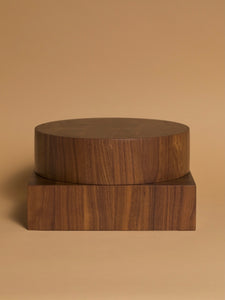 Large Round End Grain Chopping Board #3 / Walnut