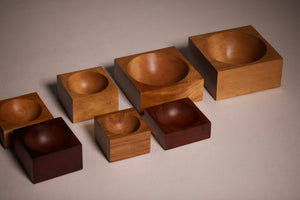 A group of bowls handmade using native nz timber