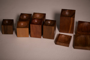 A group of bowls handmade using native NZ timber.