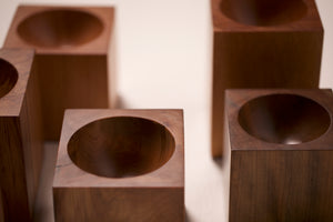 A group of bowls handmade using reclaimed native NZ timber