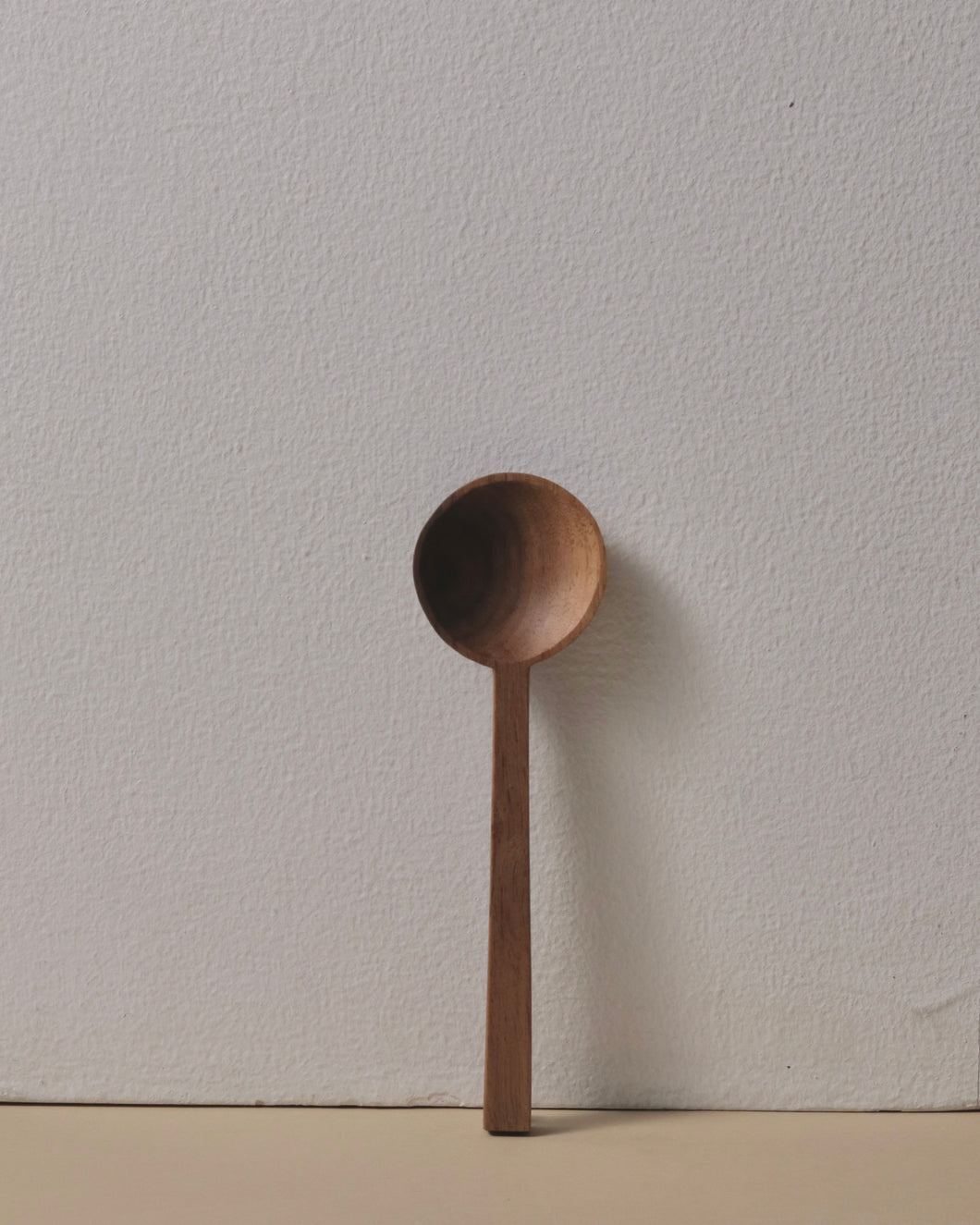 Handcrafted Round Coffee Spoon in Walnut Square Handle