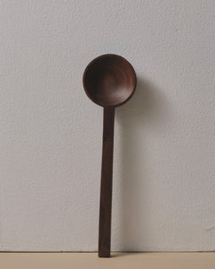 Handcrafted Deep Round Serving Spoon in Walnut Square Handle