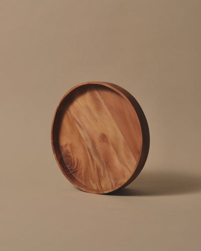 Handcrafted Round Tray with square base made from Swamp Kauri.