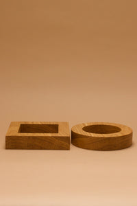 Square Wide Lip Bowl Oak #12