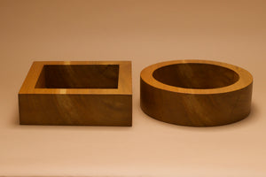 Two handmade kauri wood bowls